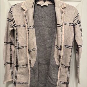 LOFT Black, Gray, & Cream Knit Cardigan with Pockets